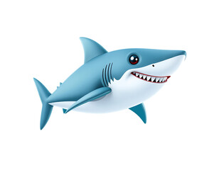 Obraz premium Cartoon Shark with a Friendly Smile