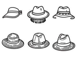 sunhat art line drawing minimalistic fashion sketch design illustration