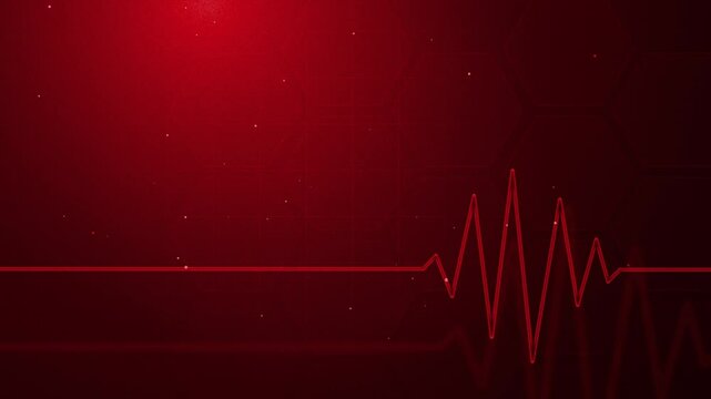 4k of heartbeat healthcare digital background animation landscape in red color. viral trending animation for ladnscape content video