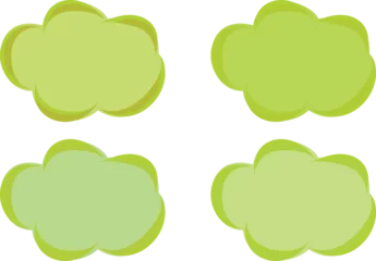 Fotobehang light green colorful abstract brush stroke doodle sketch clouds set © Liidia