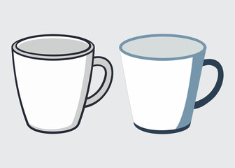 Isolated white ceramic cup holds hot coffee, a single object among cups and mugs, a popular cafe beverage for breakfast