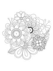 pretty flower illustrations for coloring fun
