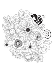 decorative floral patterns line art coloring