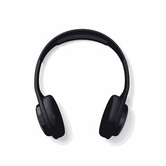 Sleek black telephone headset on minimalist desk, modern design concept