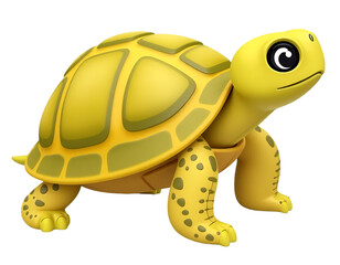 Cute 3D Cartoon Yellow Turtle