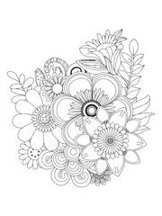 coloring pages of flowers in vector style
