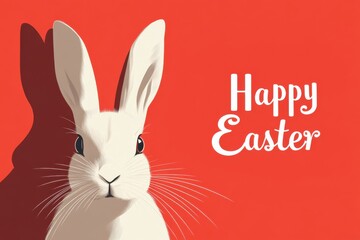 Fototapeta premium Happy Easter bunny design with bold font