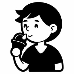 Boy Drinking Water Vector Illustration Refreshing Beverage Hydration Concept Graphic Design