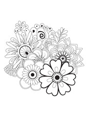 line art blossoms coloring pages