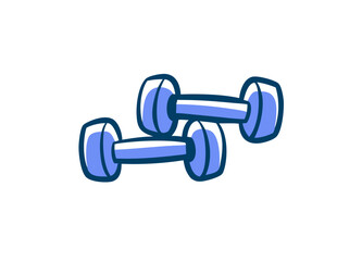 Vector Illustration of Two Blue Dumbbells with Rounded Edges and Gradient Colors