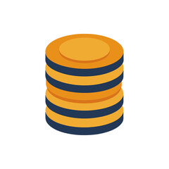 Coin Stack Icon isolated on transparent background