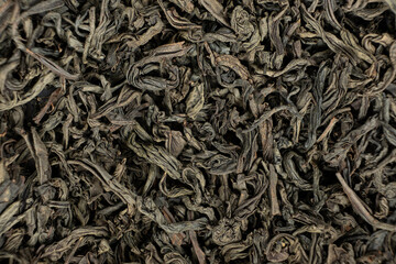 Loose leaf black tea, macro texture top view