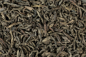 Loose leaf black tea, macro texture top view