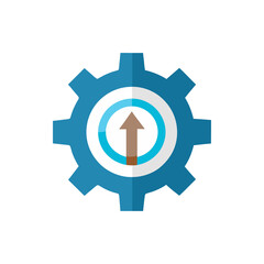 Gear with Upward Arrow isolated on transparent background