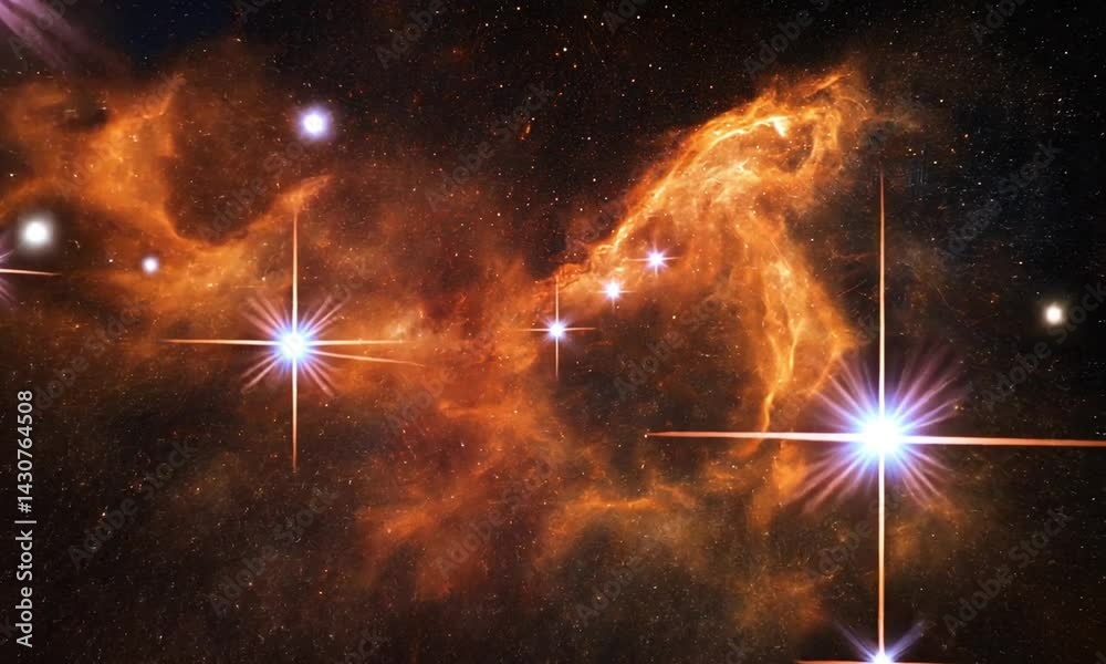Wall mural stunning view of stars in motion in deep space looking like distant galaxies made with generative ai