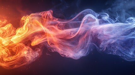 Obraz premium Abstract Fire and Ice Swirl: A Digital Art Masterpiece