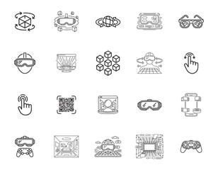 20 Virtual Reality and Augmented Reality Icons set
