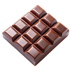 Naklejka premium A delicious brown milk chocolate bar, a sweet cocoa treat, isolated on a white background