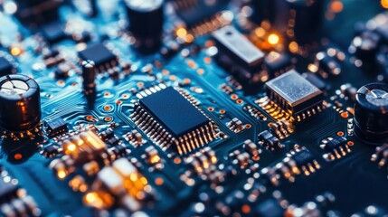 Obraz premium Electronics micro chips.