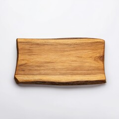 Wooden cutting board close up on white background
