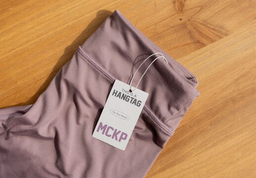 Mockup of Cloth Label Attached to sport yoga pants