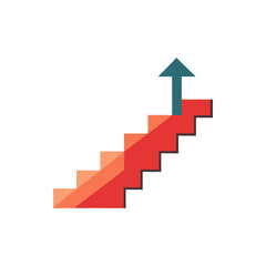 Stairs with Arrow Pointing Up isolated on transparent background