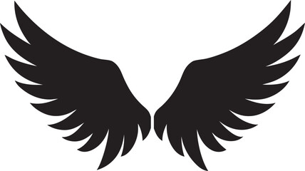 Fototapeta premium A black silhouette of a angel wings Silhouette 