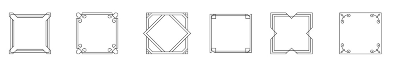 vintage ornamental frames set in vector.