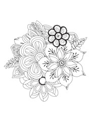 simple line flowers to color