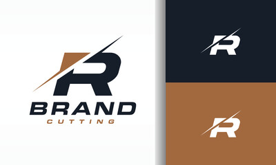 letter R cutting logo