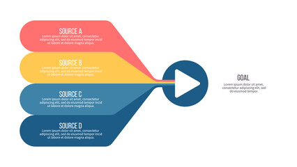 Business infographic template. Arrow chart with four options, steps. Vector chart.