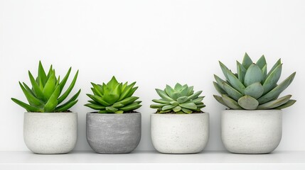 Stylish Succulent Plants in Concrete Pots for Modern Home Decor