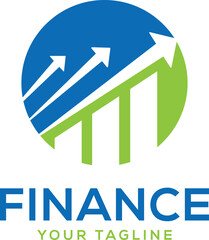 Finance Logo. Upward Trend and Growth Chart Logo