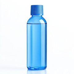 Naklejka premium Blue plastic bottle with liquid inside