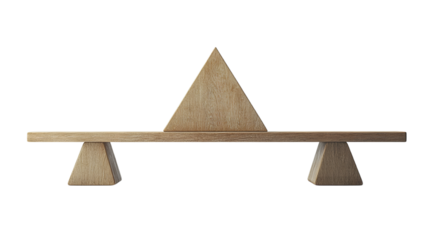 perfectly balanced and horizontal angle seesaw game with triangle in the middle in a white background, cinematic studio lights, cinematic lenses, cinematic lense depth, beautiful photo,
