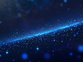 Starry Night Galaxy Light Bokeh Digital Blue Gold Abstract Cosmic Sparkle Background ai