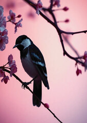 , tree, black, birds, garden, songbird, sitting, white, yellow, chickadee, cute, bea
