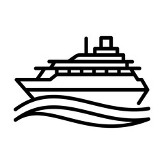 Obraz premium cruise ship single icon