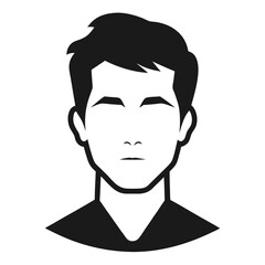 Silent Portrait: A minimalist, black and white avatar of a person with a clean aesthetic, embodying the concept of anonymous, faceless representation.