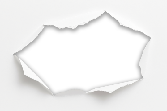 white torn paper craft frame background