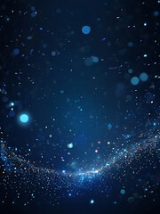 Obraz premium Starry Night Galaxy Light Bokeh Digital Blue Gold Abstract Cosmic Sparkle Background ai