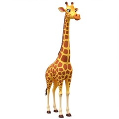 Obraz premium Cartoon giraffe animal illustration zoo safari art isolated on white background