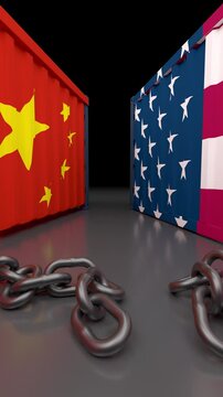 Chain Reaction: Broken US&ndash;China Supply Link (4K 3D Animation)


