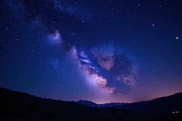 Twinkling stars fill the velvet expanse of a starry night, darkness, space