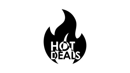 Hot Deals, black isolated silhouette