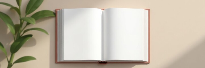 Vertical photo album mockup with blank pages and a simple frame , home decor, design