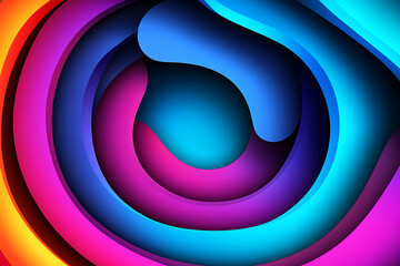 Colorful Abstract Design With Swirling Shapes and Gradients in Shades of Blue, Purple, and Pink