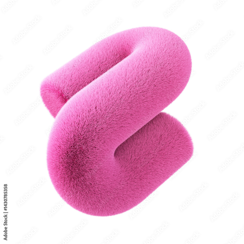Fototapete fluffy abstract shape isolated on white background. 3d design element.
