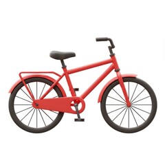 Fototapeta premium Red bicycle illustration transportation vehicle ride isolated on white background