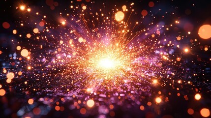 Obraz premium Cosmic Spark: A Burst of Stellar Energy
